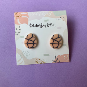MADE TO ORDER: EASTER EGG GEO LINES STUDS - CHOOSE COLOUR