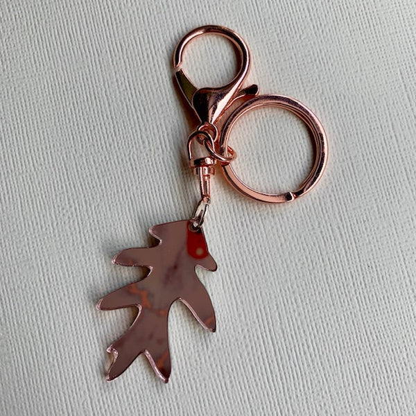 Feuille Keyring (Rose Gold) - CHOOSE COLOUR (MADE TO ORDER)