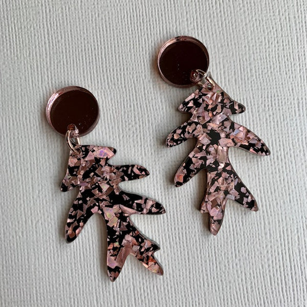 Feuille Dangles (Rose Gold) - CHOOSE FINISH (MADE TO ORDER)