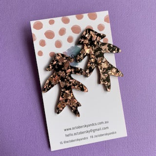 Feuille Statement Studs (Rose Gold) - CHOOSE COLOUR (MADE TO ORDER)