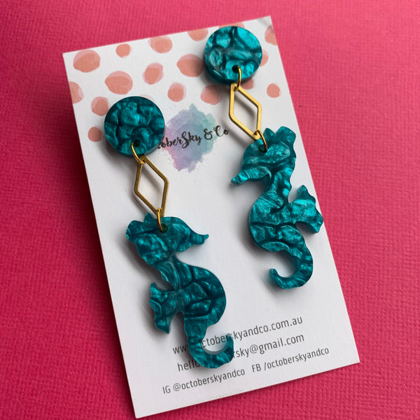 SEAHORSE DANGLES - CHOOSE STYLE - MADE TO ORDER