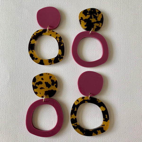CHUNKY FUNKY LEOPARD HOOPS - CHOOSE COLOUR