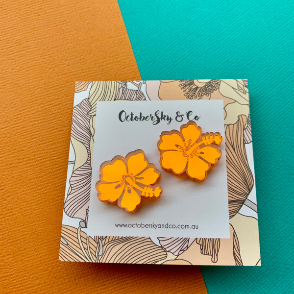 HIBISCUS LUXE STUDS - CHOOSE COLOUR