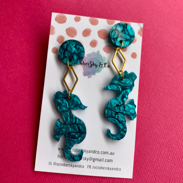 SEAHORSE DANGLES - CHOOSE STYLE - MADE TO ORDER
